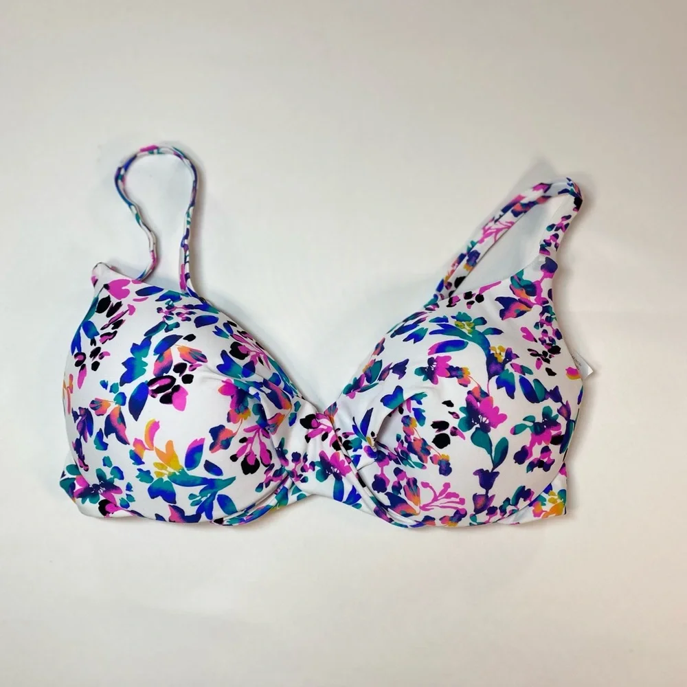 Island Escape Women's Gemini Floral-Print‎ Push-Up Bikini Top